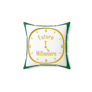 Future Millionaire Square Pillow - Motivational Home Decor