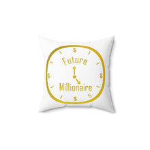 Load image into Gallery viewer, Future Millionaire Square Pillow - Motivational Home Decor